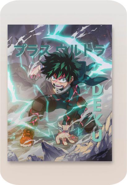 Energize Your Space with Izuku Midoriya - My Hero Academia Metal Poster