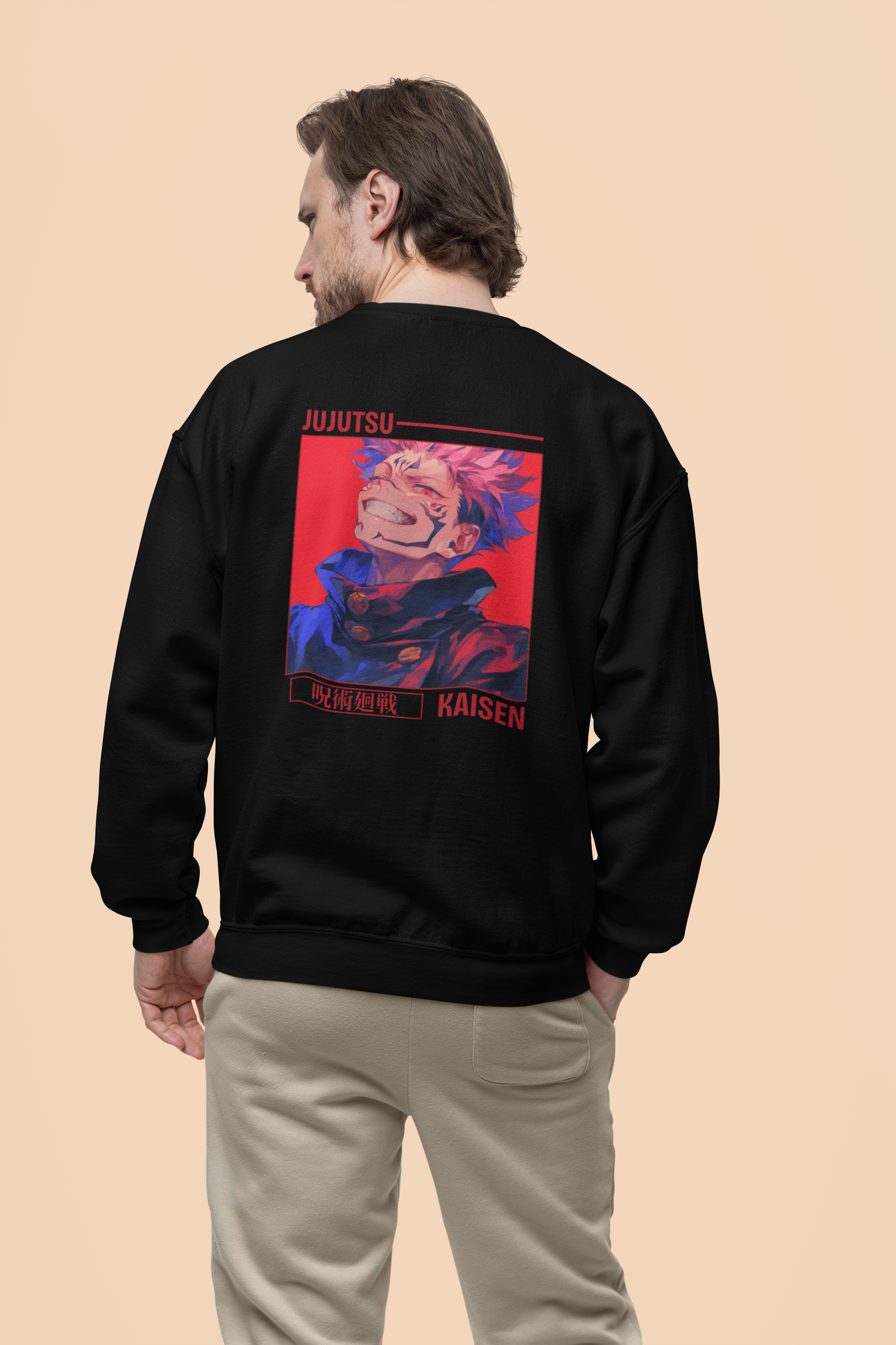 Cozy Comfort Anime Sweatshirt: Featuring Yuji from Jujutsu Kaisen