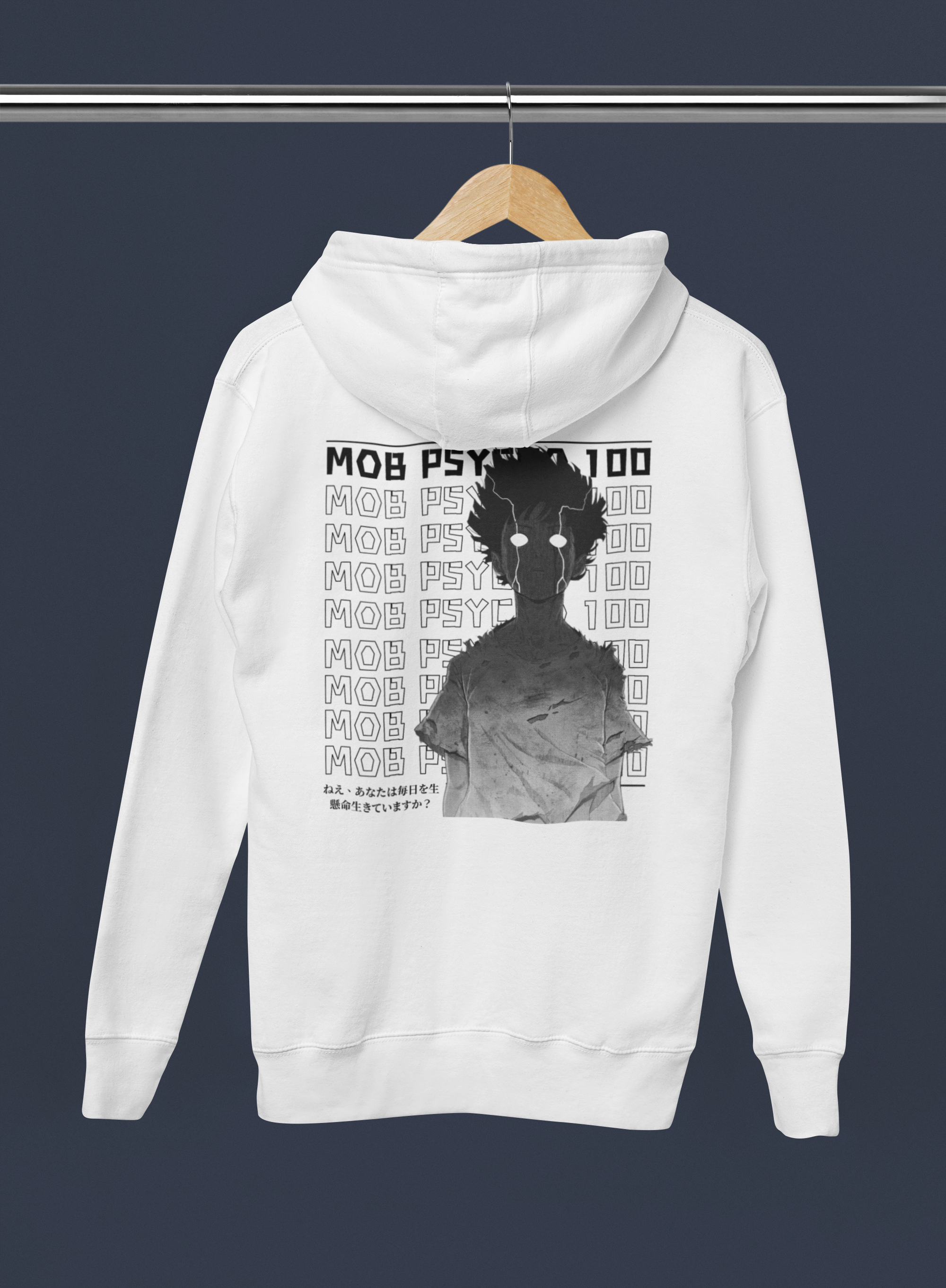 Ultimate Anime Hooded Sweatshirt Featuring Mob from Mob Psycho 100